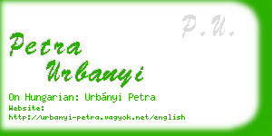 petra urbanyi business card