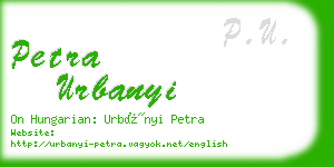 petra urbanyi business card